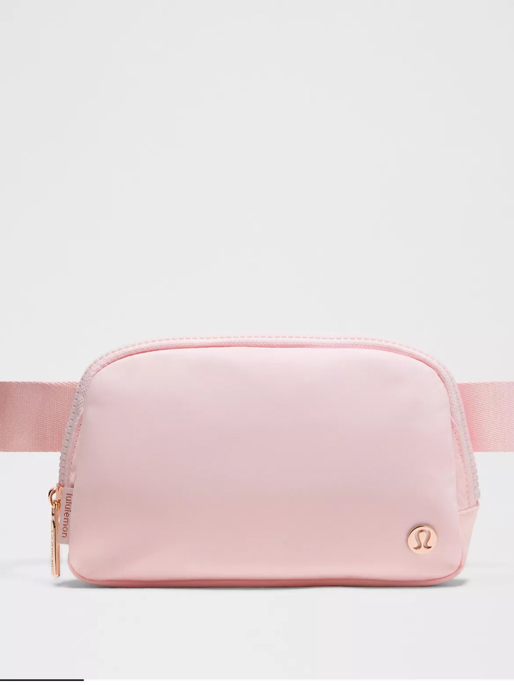 lululemon athletica Pink Pearl Crossbody Belt Bag with Rose Gold Logo